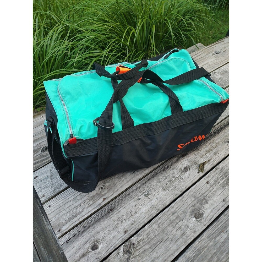 VTG 80s/90s Era SALOMON CLUB Skiing/Large Ski DUFFEL BAG Black/Teal/Orange
